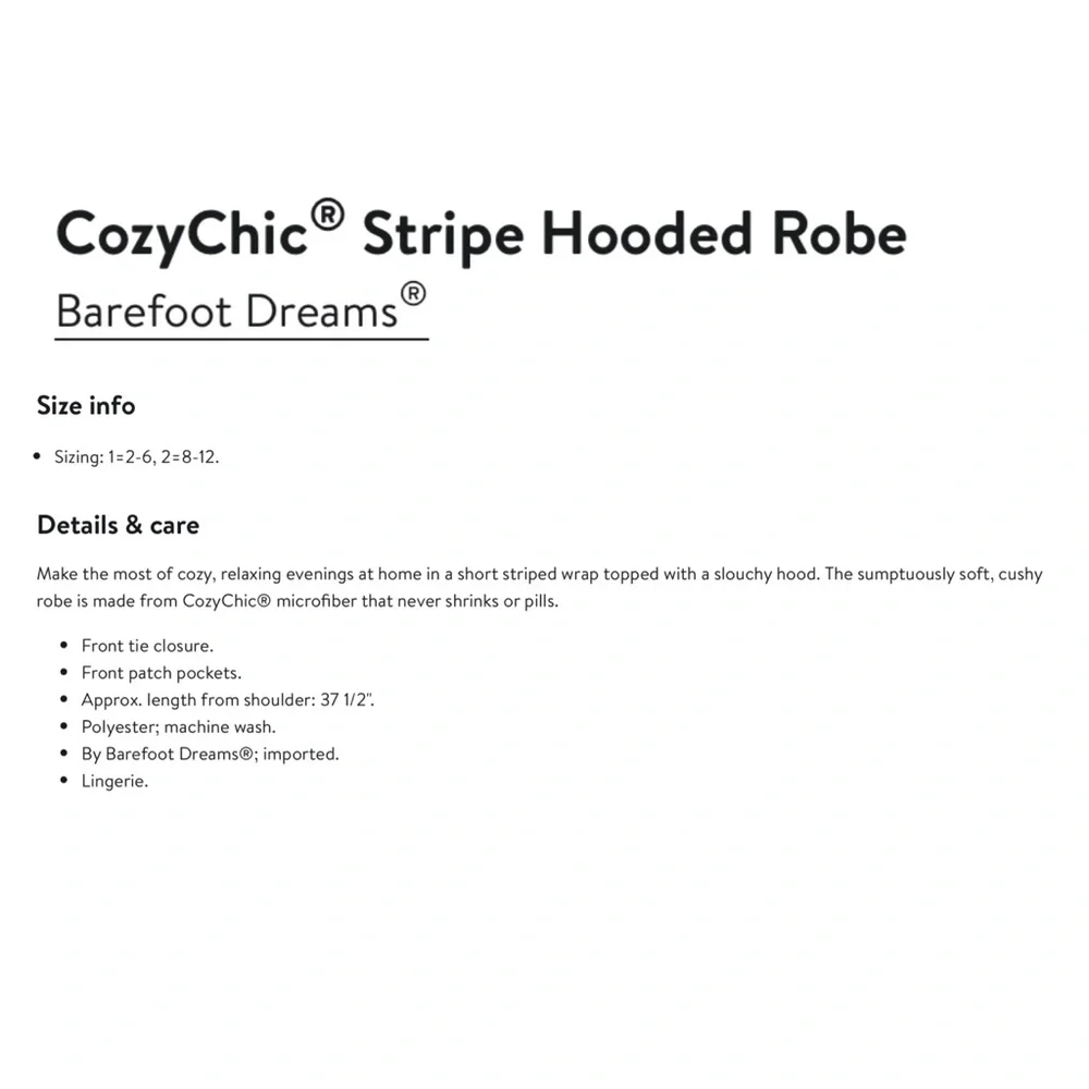 Barefoot Dreams Cozy Chic® Stripe Hooded Robe - Picture 11 of 11